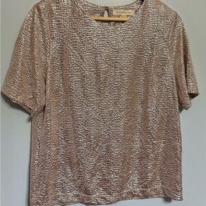 NWOT MONTEAU LOS ANGELES WOMAN SHINY/SHIMMER FITTED BLOUSE SIZE XL